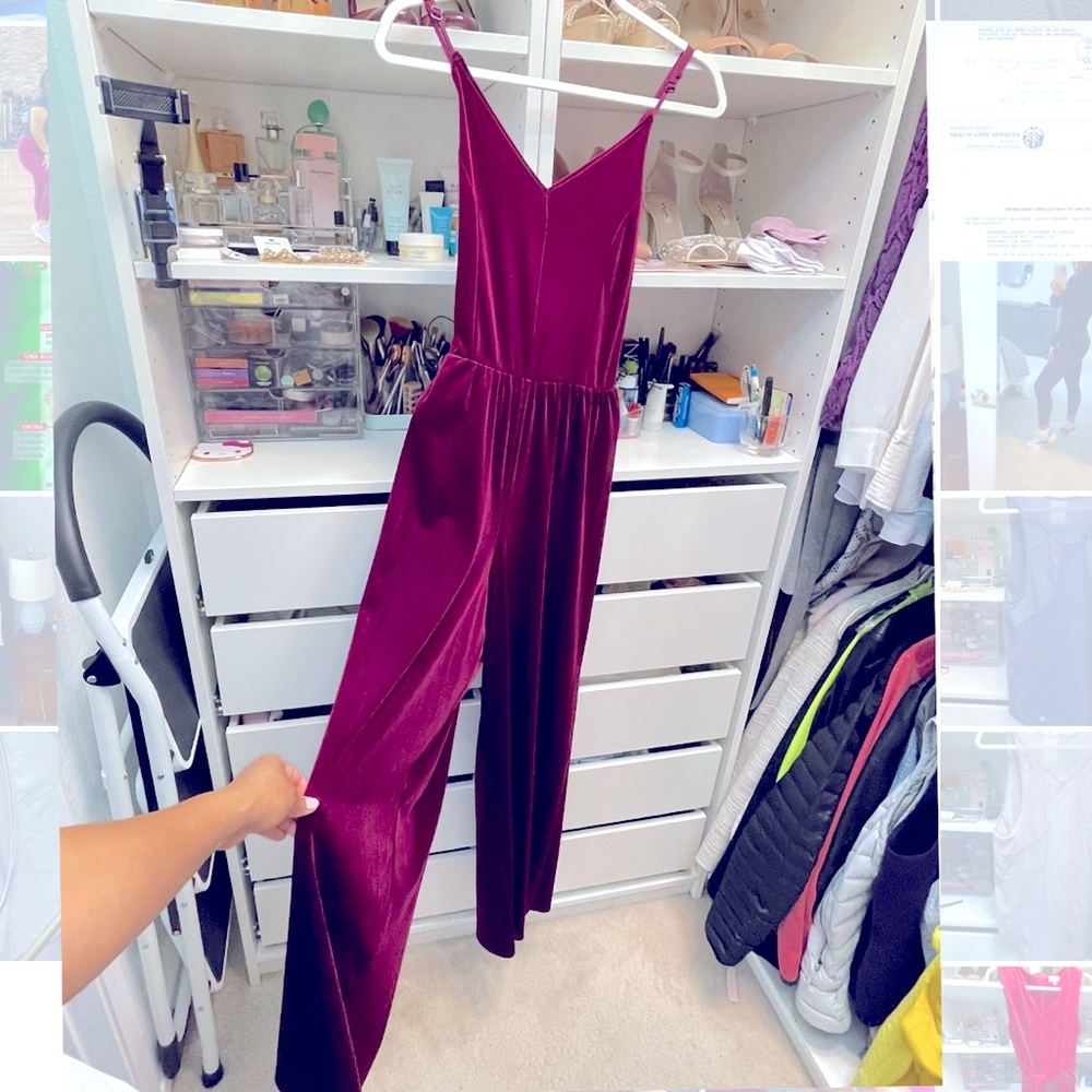 L Velvet Jumpsuit New No Tags
